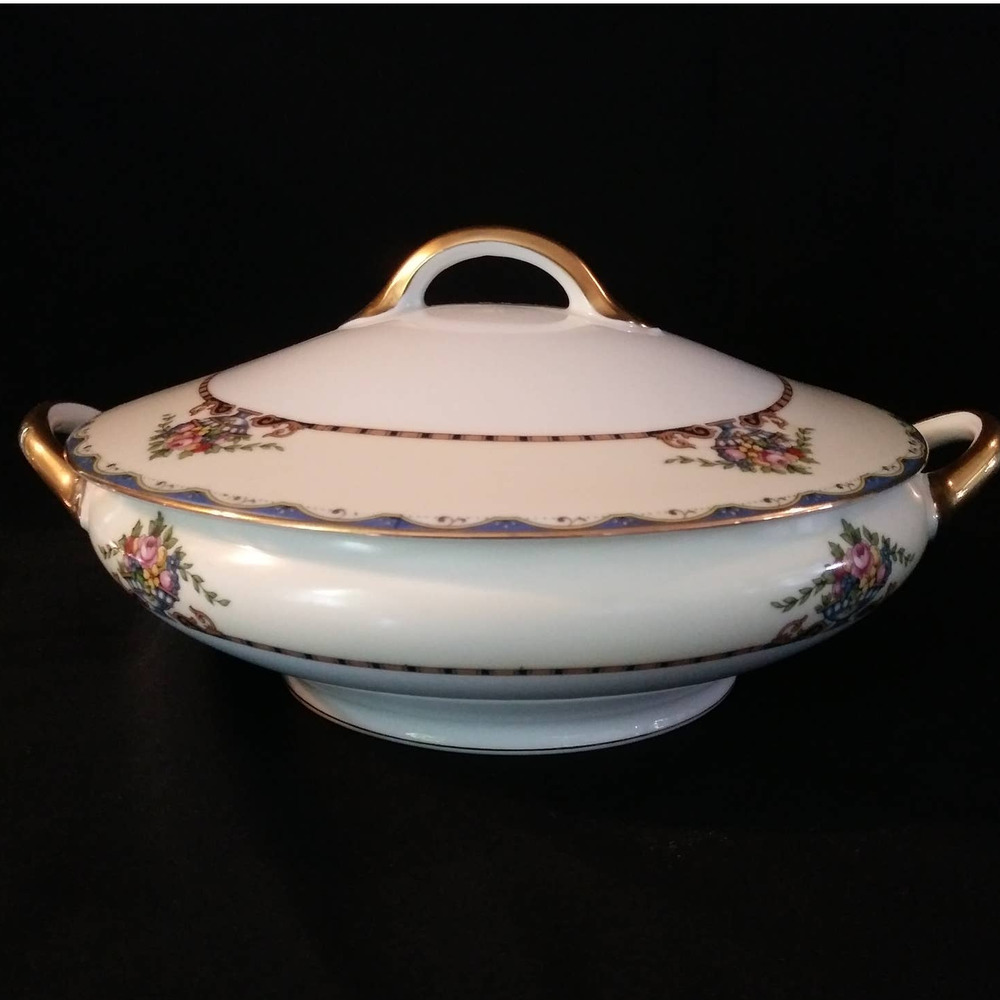 Antique Replacement China 1920s Noritake Round Covered Vegetable Bowl in Mariana